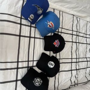 Men's Blue and Black Basketball Team Caps